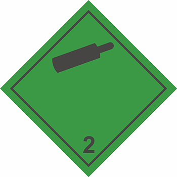 Знак опасности образца № 2.2 для № ООН 2900