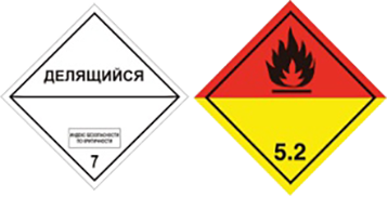 Знаки опасности № 7E и № 5.2 ДОПОГ