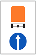 Знак 4.8.1 ПДД "Направление движения транспортных средств с опасными грузами"