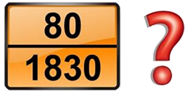 Табличка оранжевого цвета с идентификационным номером опасности и номером ООН