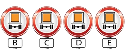 Информационные таблички кода проезда через туннели